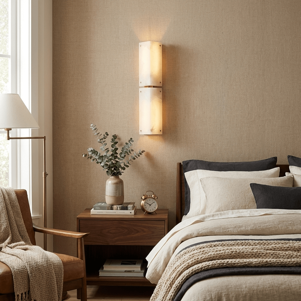 Aurelia Double Panel Alabaster Wall Light by Bling Lighting Studio
