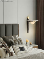 Aurelian Crest Alabaster Wall Sconce by Bling Lighting Studio