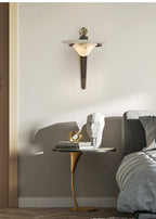 Aurelian Crest Alabaster Wall Sconce by Bling Lighting Studio