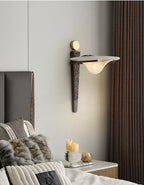 Aurelian Crest Alabaster Wall Sconce by Bling Lighting Studio