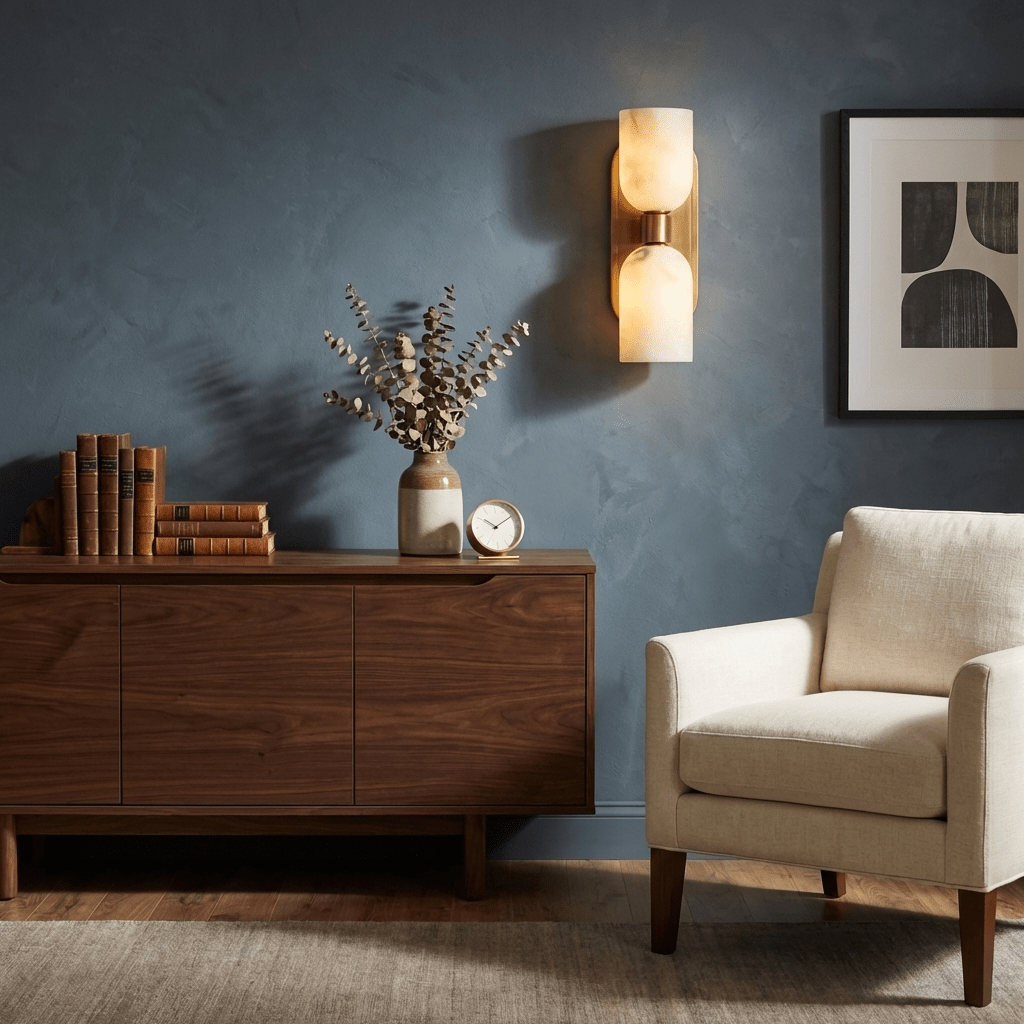 Aurelian Twin Alabaster Wall Light by Bling Lighting Studio