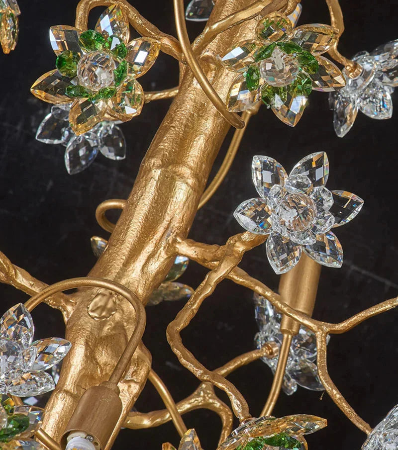 Gilded Branch Floral Brass Crystal Chandelier by Bling Lighting Studio