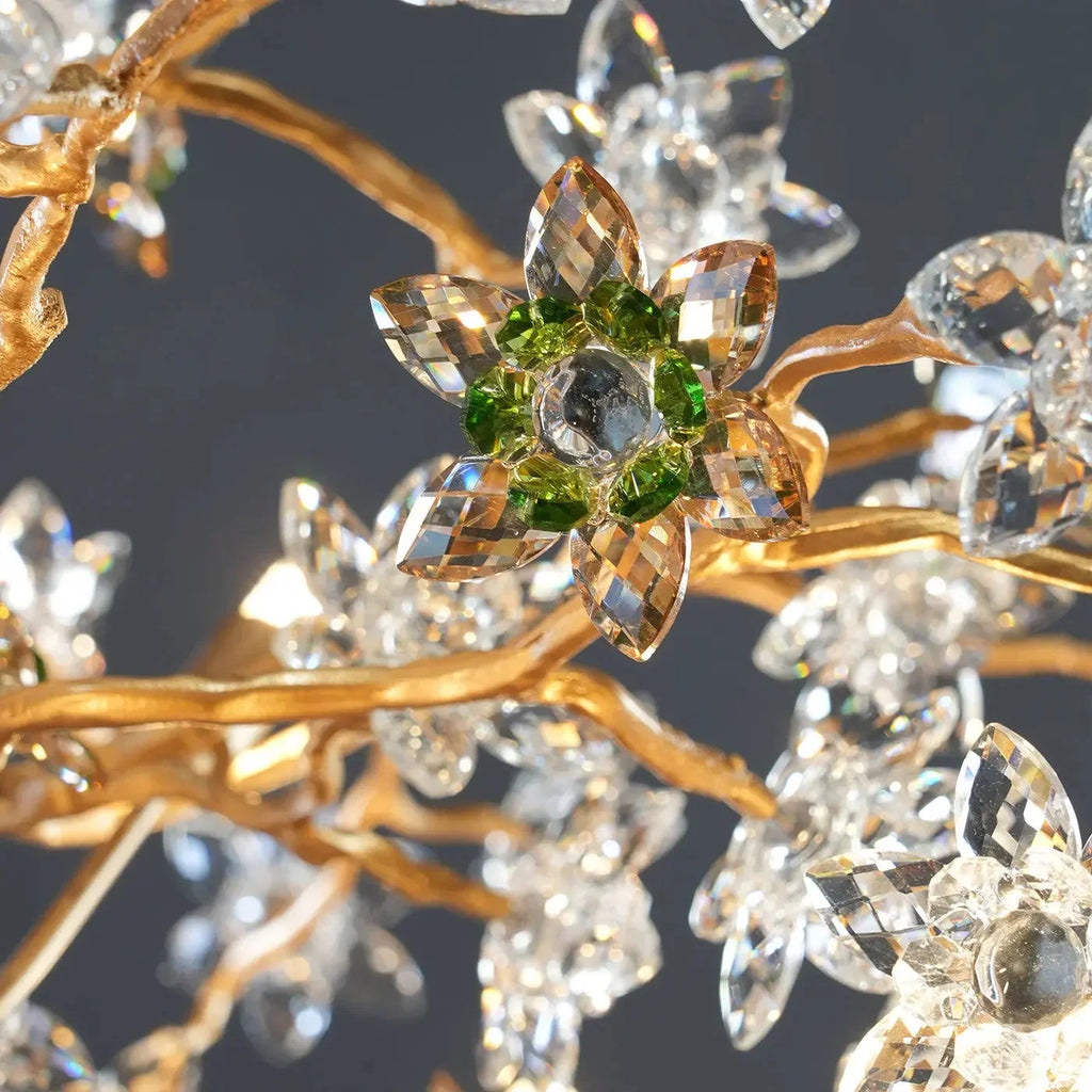 Gilded Branch Floral Brass Crystal Chandelier by Bling Lighting Studio