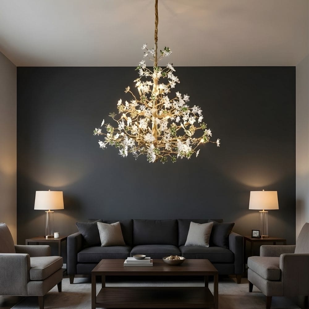 Auric Antique Vintage Brass Crystal Chandelier for high ceiling staircase and foyer lighting