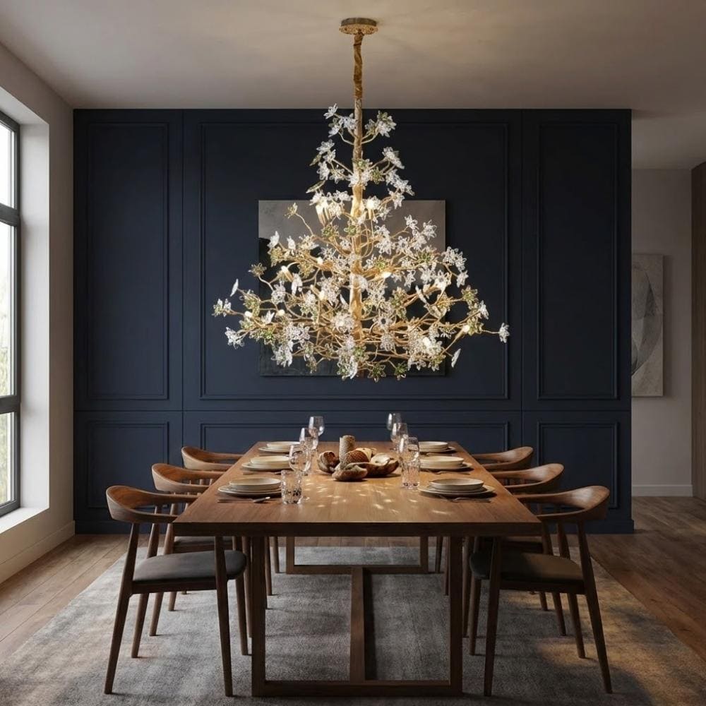 Gilded Branch Floral Brass Crystal Chandelier by Bling Lighting Studio
