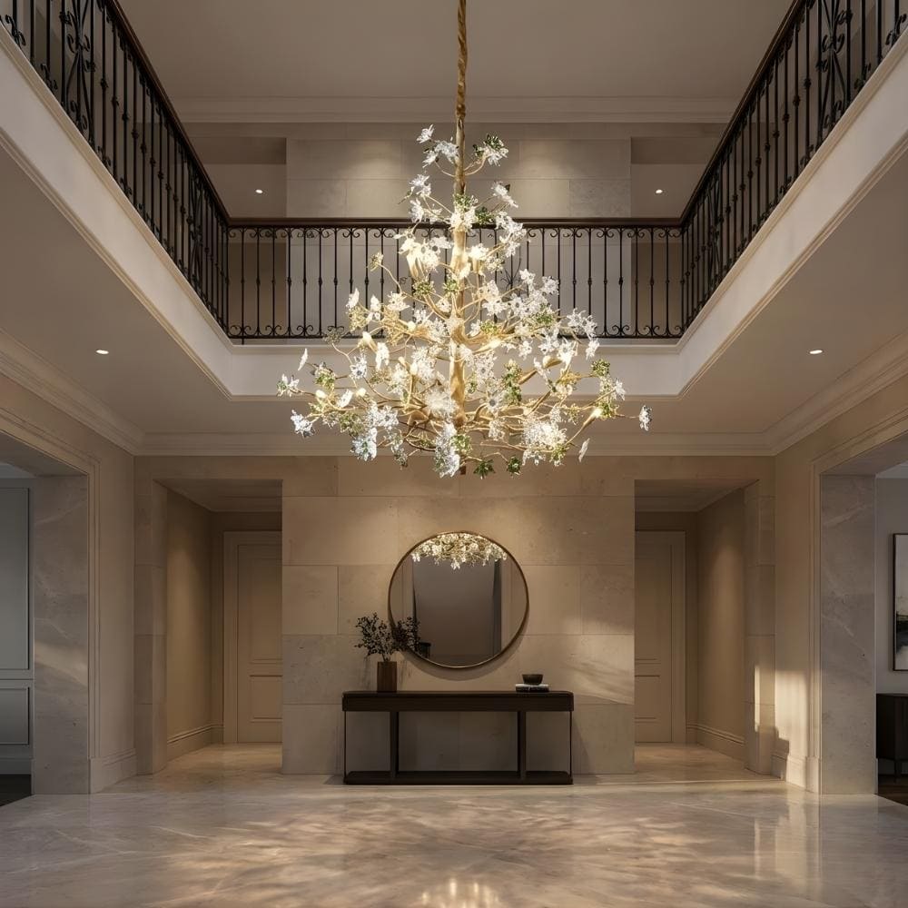 Gilded Branch Floral Brass Crystal Chandelier by Bling Lighting Studio