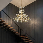 Gilded Branch Floral Brass Crystal Chandelier by Bling Lighting Studio