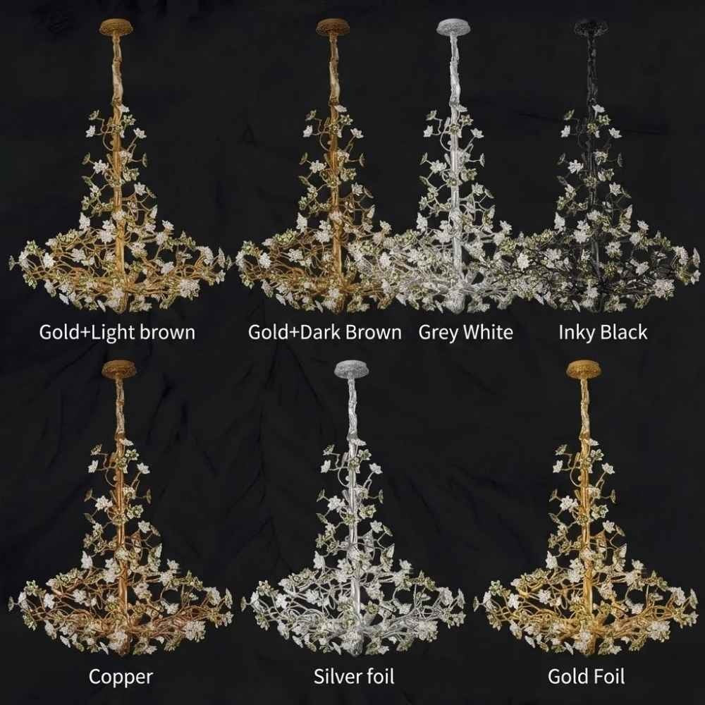 Gilded Branch Floral Brass Crystal Chandelier by Bling Lighting Studio