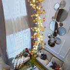 Verdant Branch Copper Vine Glass Flower Stairwell Chandelier by Bling Lighting Studio