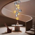 Ayla Bubble Art Contemporary Stairwell Chandelier for high ceiling staircase and foyer lighting