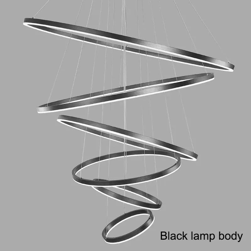Aysan Modern Ring Chandeliers for high ceiling staircase and foyer lighting