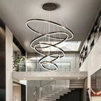 Aysan Modern Ring Chandeliers for high ceiling staircase and foyer lighting