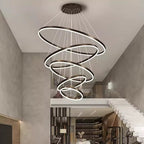 Aysan Modern Ring Chandeliers for high ceiling staircase and foyer lighting