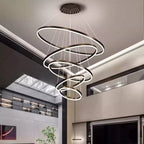 Aysan Modern Ring Chandeliers for high ceiling staircase and foyer lighting