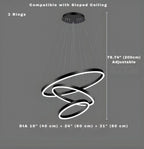 Aysan Modern Ring Chandeliers for high ceiling staircase and foyer lighting