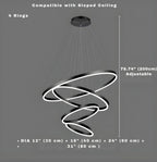 Aysan Modern Ring Chandeliers for high ceiling staircase and foyer lighting