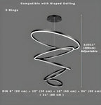 Aysan Modern Ring Chandeliers for high ceiling staircase and foyer lighting