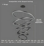 Aysan Modern Ring Chandeliers for high ceiling staircase and foyer lighting