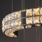 Aysha Black Crystal High Ceiling Entryway Light Fixture for high ceiling staircase and foyer lighting