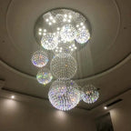 Ball Design Extra Large Crystal Chandelier for High Ceiling for high ceiling staircase and foyer lighting