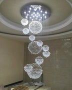 Ball Design Extra Large Crystal Chandelier for High Ceiling for high ceiling staircase and foyer lighting