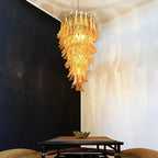 Petals Spiral Murano Amber Chandelier additional product view