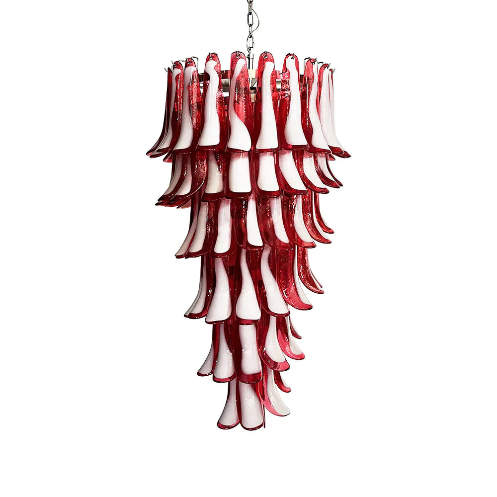 Petals Spiral Murano Red Chandelier product image