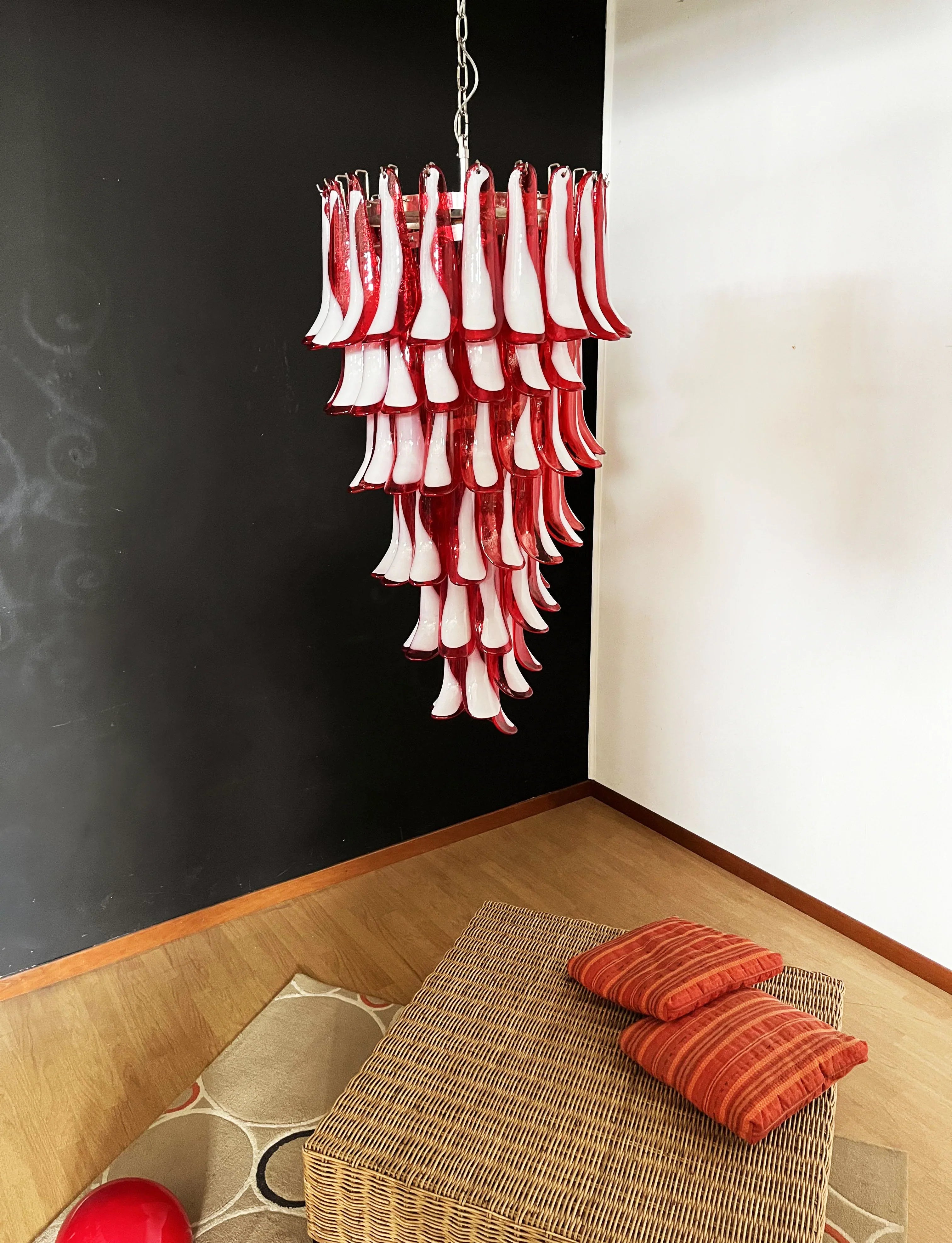 Petals Spiral Murano Red Chandelier product image