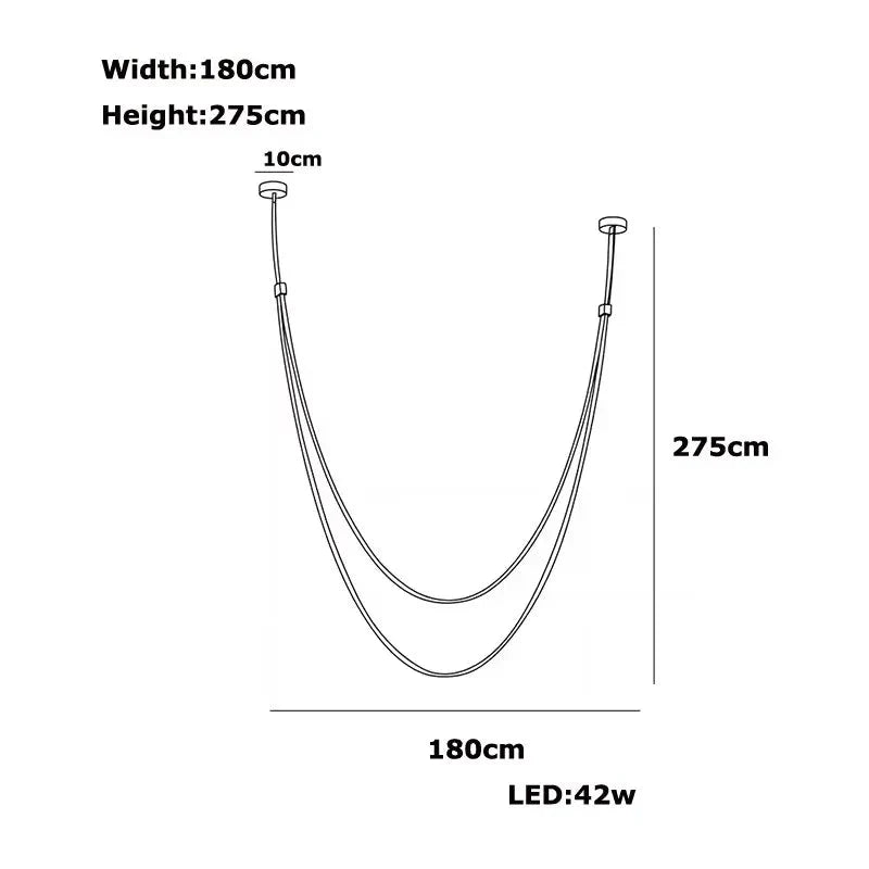 Beza Leather Belt Pendant Light for high ceiling staircase and foyer lighting