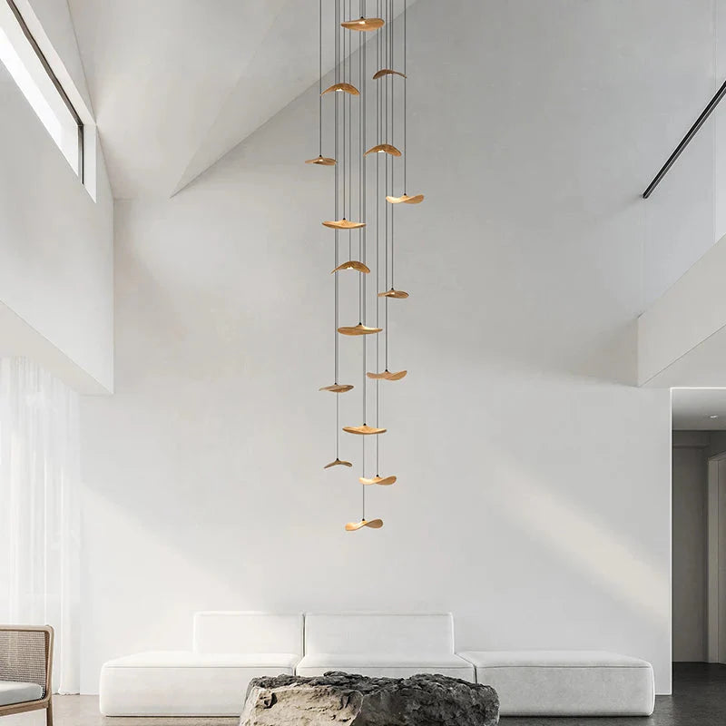 Bidi Multi Light Pendant Chandelier for high ceiling staircase and foyer lighting