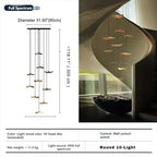Bidi Multi Light Pendant Chandelier for high ceiling staircase and foyer lighting
