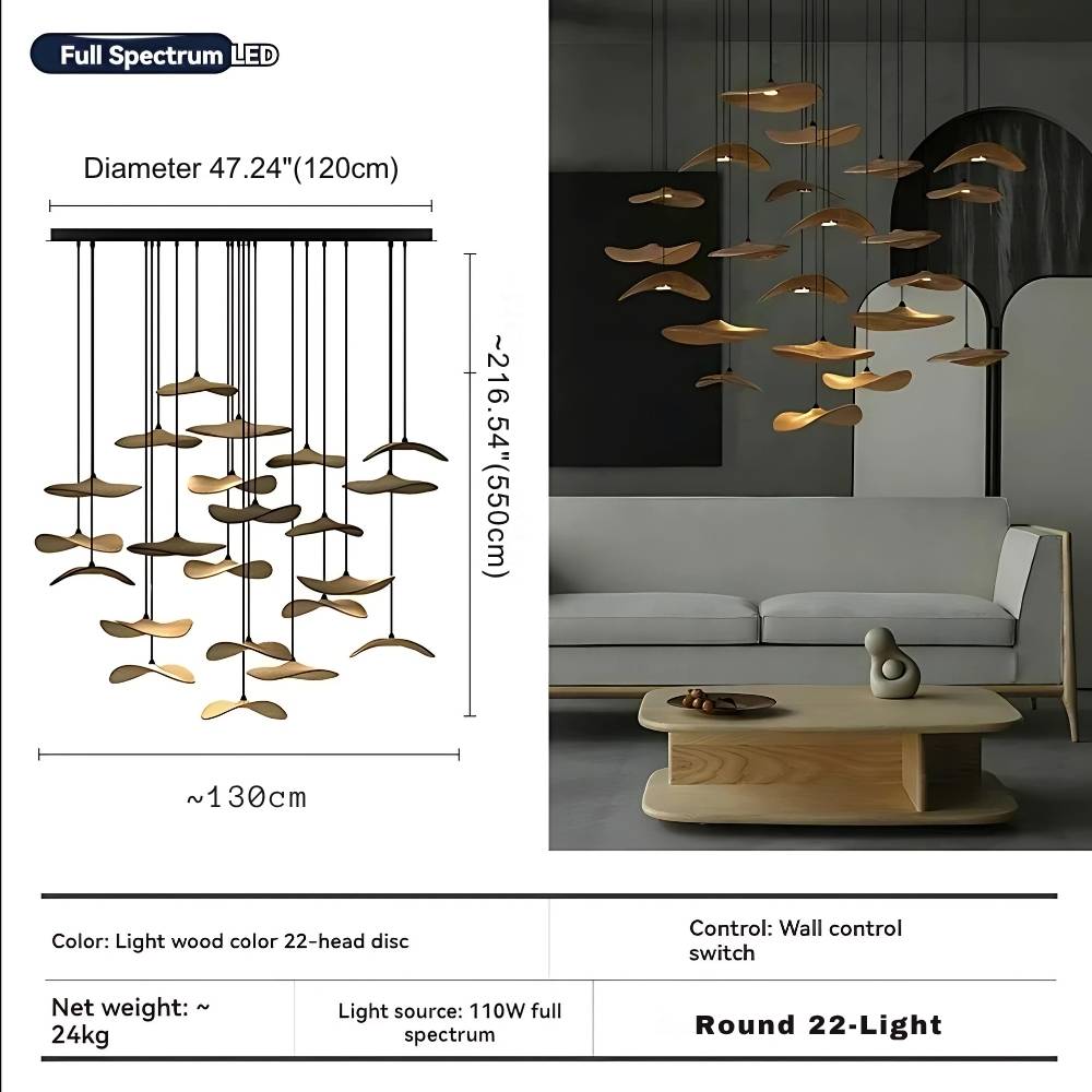 Bidi Multi Light Pendant Chandelier for high ceiling staircase and foyer lighting