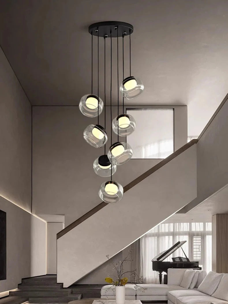 Billy Staircase Pendant Light for high ceiling staircase and foyer lighting