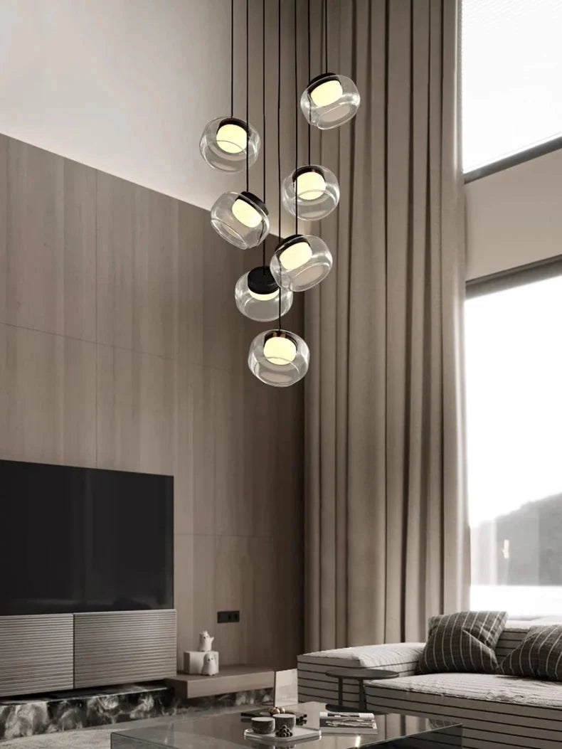 Billy Staircase Pendant Light for high ceiling staircase and foyer lighting