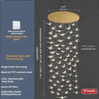 Bird Spiral Long Led Chandelier for Staircase and Foyer for high ceiling staircase and foyer lighting