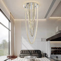Bix Crystal Hanging Chandelier for high ceiling staircase and foyer lighting