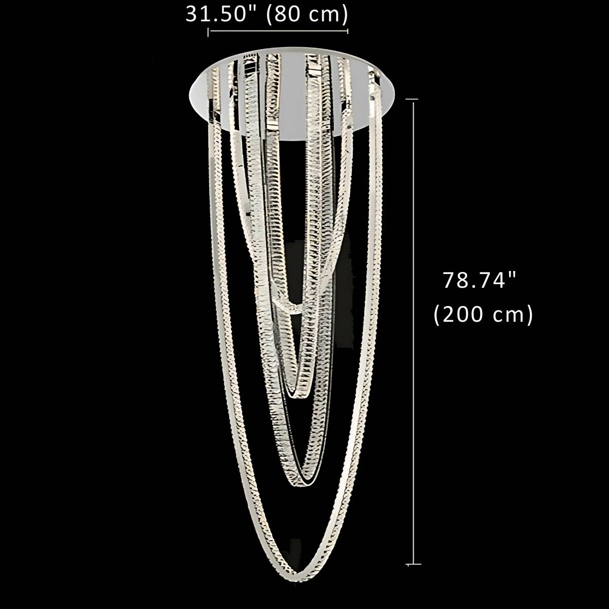 Bix Crystal Hanging Chandelier for high ceiling staircase and foyer lighting