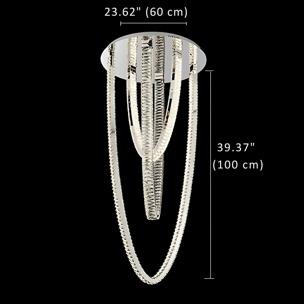 Bix Crystal Hanging Chandelier for high ceiling staircase and foyer lighting