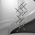 Modern Long Chandelier for High Ceiling & Staircase for high ceiling staircase and foyer lighting