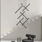 Modern Long Chandelier for High Ceiling & Staircase for high ceiling staircase and foyer lighting