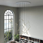 Modern Long Chandelier for High Ceiling & Staircase for high ceiling staircase and foyer lighting