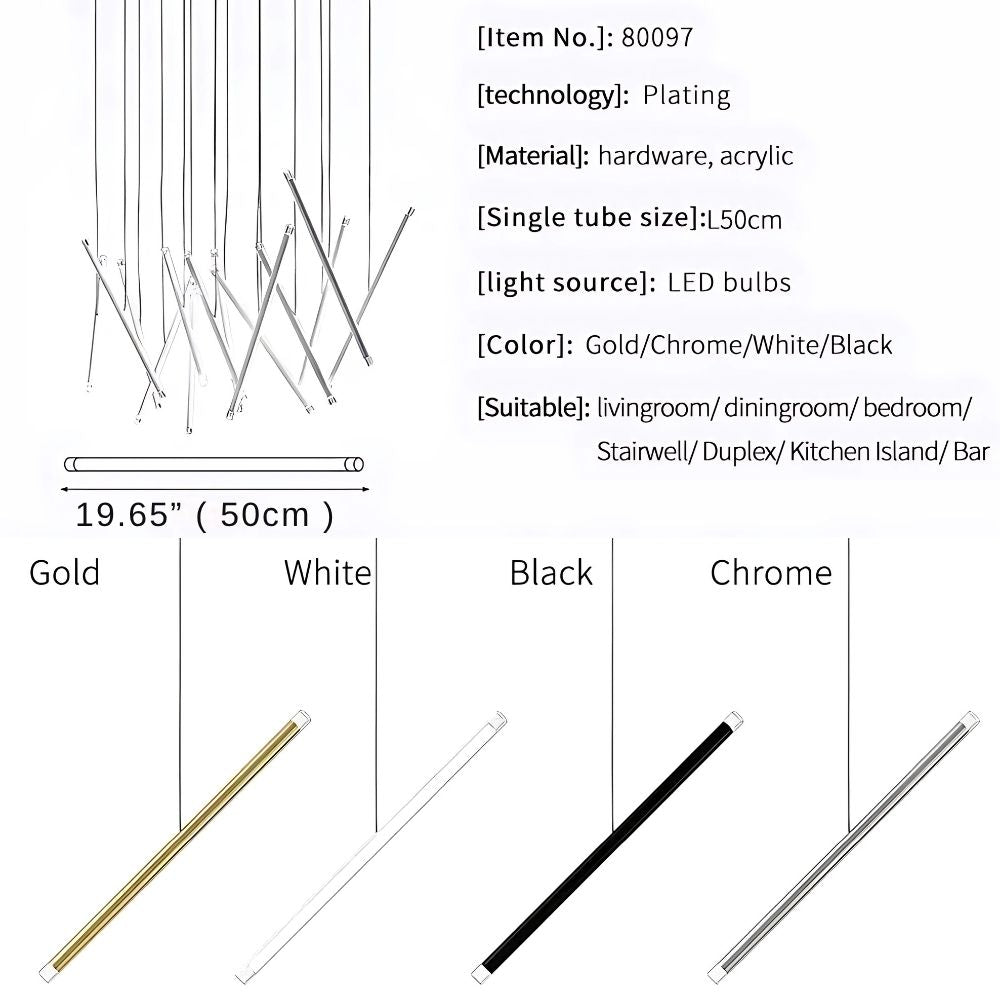 Modern Long Chandelier for High Ceiling & Staircase for high ceiling staircase and foyer lighting