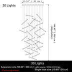 Modern Long Chandelier for High Ceiling & Staircase for high ceiling staircase and foyer lighting
