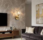 Faceted Crystal Brass Wall Sconce by Bling Lighting Studio