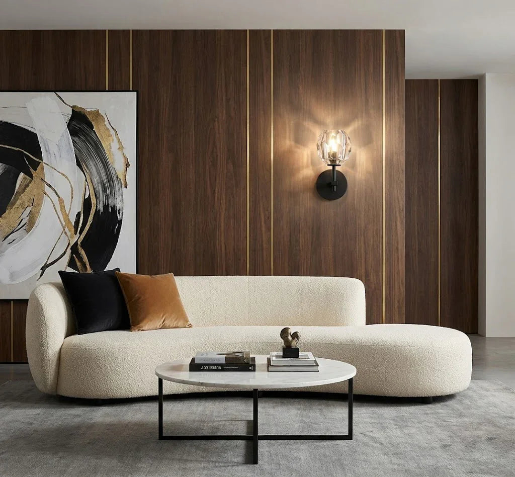 Faceted Crystal Brass Wall Sconce by Bling Lighting Studio