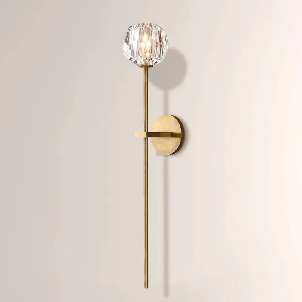 Faceted Crystal Brass Wall Sconce by Bling Lighting Studio