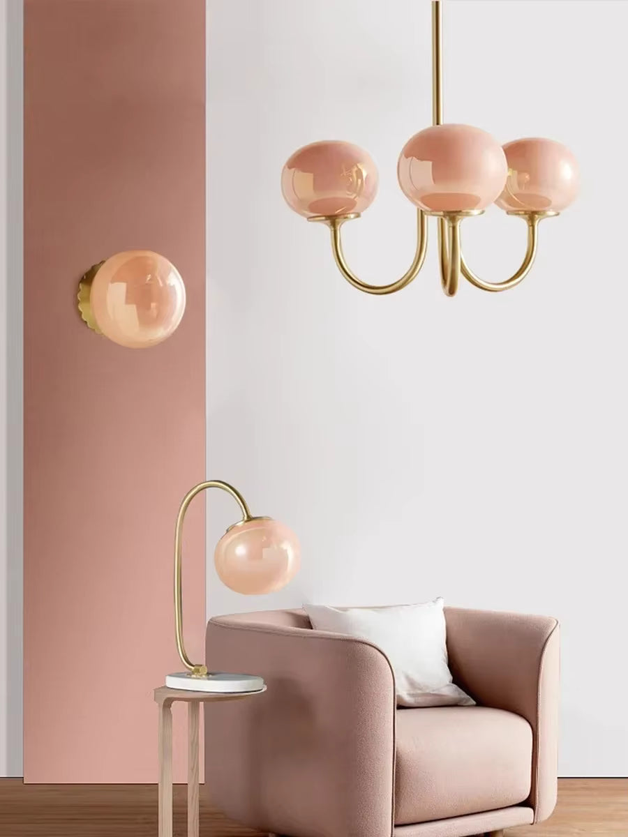 Bubble Pink Glass Marshmallow Chandelier - Bling Lighting Studio