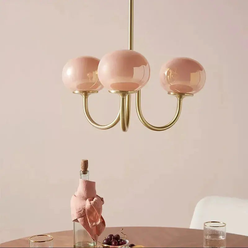 Bubble Pink Glass Marshmallow Chandelier - Bling Lighting Studio