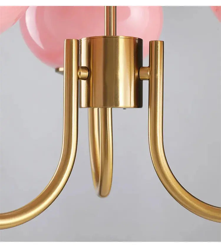 Bubble Pink Glass Marshmallow Chandelier - Bling Lighting Studio