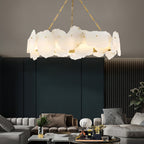 Burton Marble Round Chandelier with brass frame and marble shades by Bling Lighting Studio - view 18